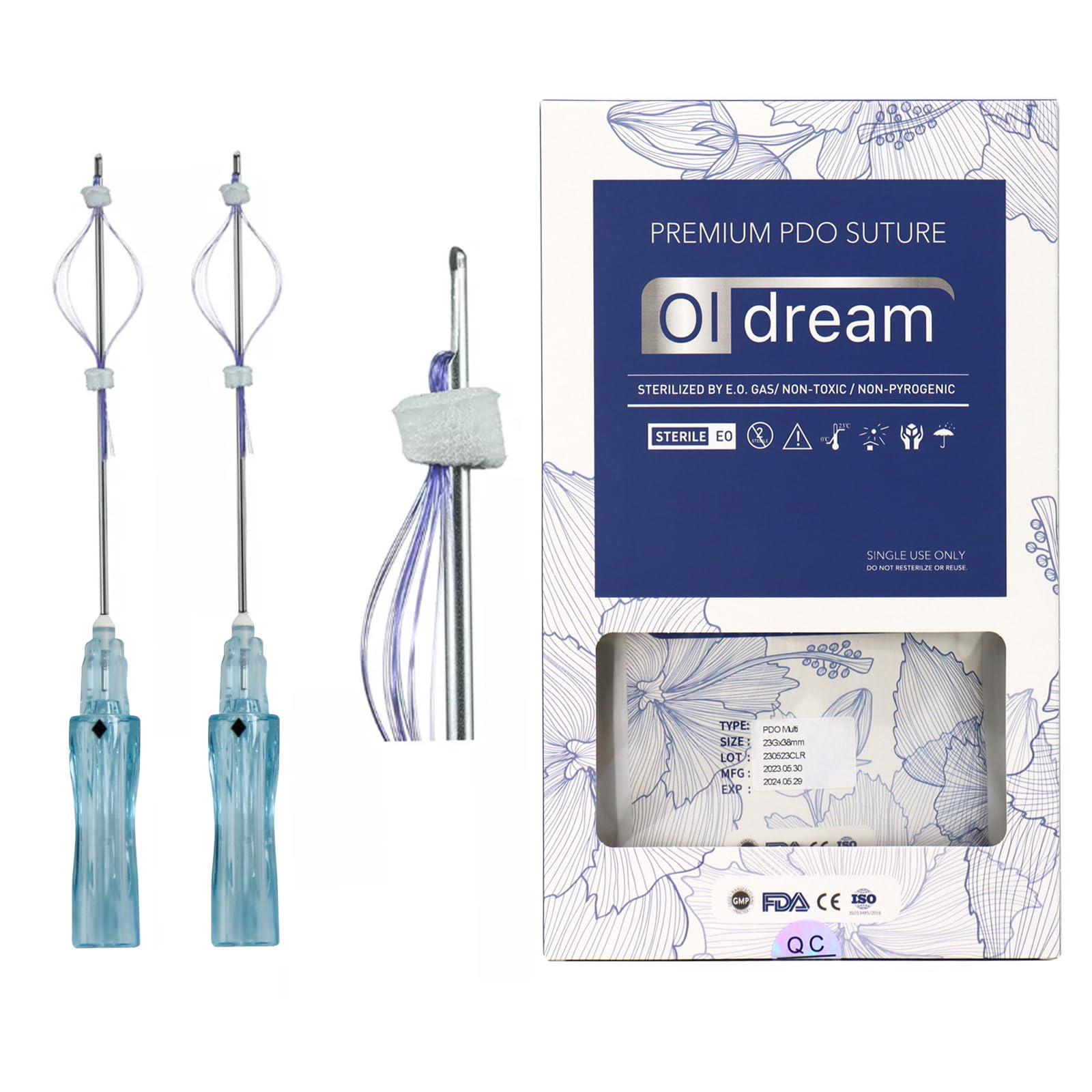 Oldream Oldream Pdo Multi Threads for Face Lift, L-Type, 23G38MM, 20pcs