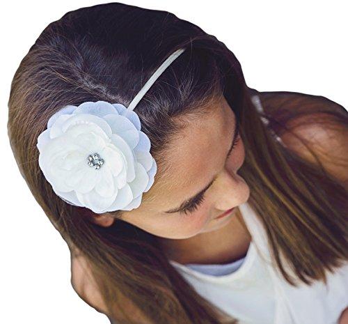 Funny Girl Designs Girls Emma Silk Flower Elastic Headband (YELLOW)