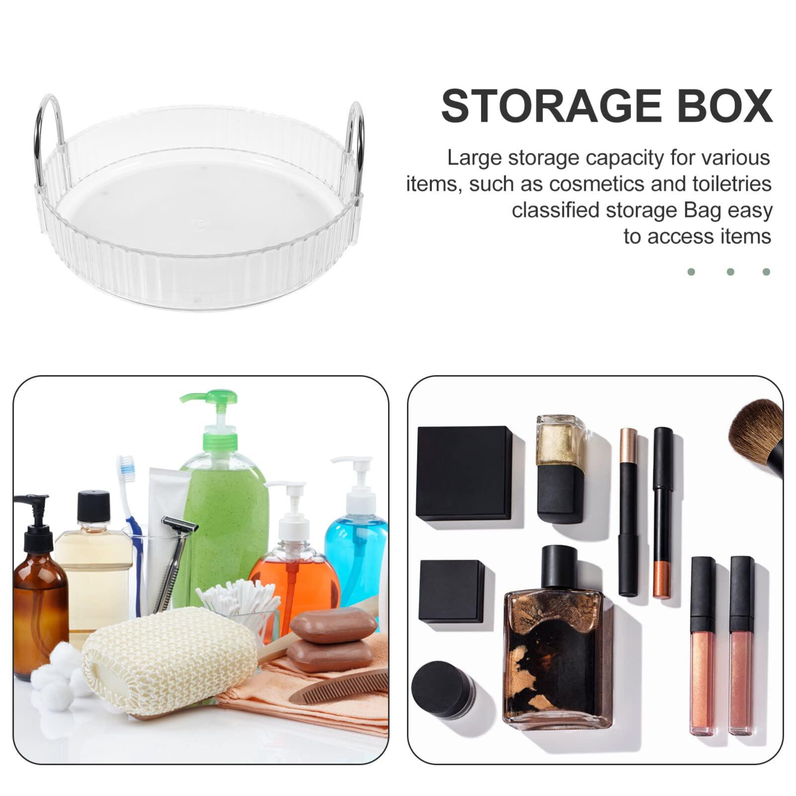 FOMIYES Box Storage Tray Cosmetic Rotating Tray Desktop Cosmetic Organizer Small Skincare Organizer Rotating Cosmetic Organizer Cosmetic Display Case Makeup Tray Organizer