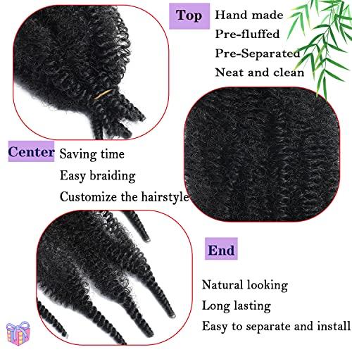Paraglame Cuban Twist Hair 12 Inch 8 Packs Marley Twist Braiding Hair Springy Afro Twist Hair, Kinky Twist Hair for Braiding, Wrapping Hair for Distressed Butterfly Locs (8Packs, 1B#)