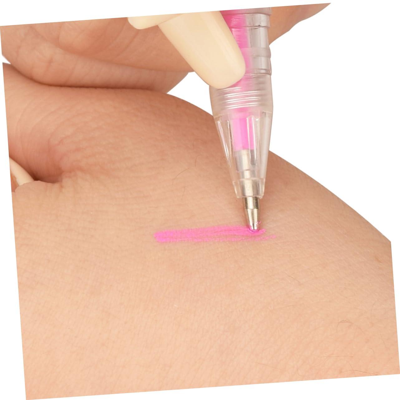 Ipetboom Ipetboom Eyebrow Marker Pen Eyebrow Tattoo Pen Tattoo Supplies Waterproof Makeup Maker Eyebrow Microblading Pen Tattoo Eyebrow Pencil Position Marker Surgery Marker Pen Tool Pink Plastic