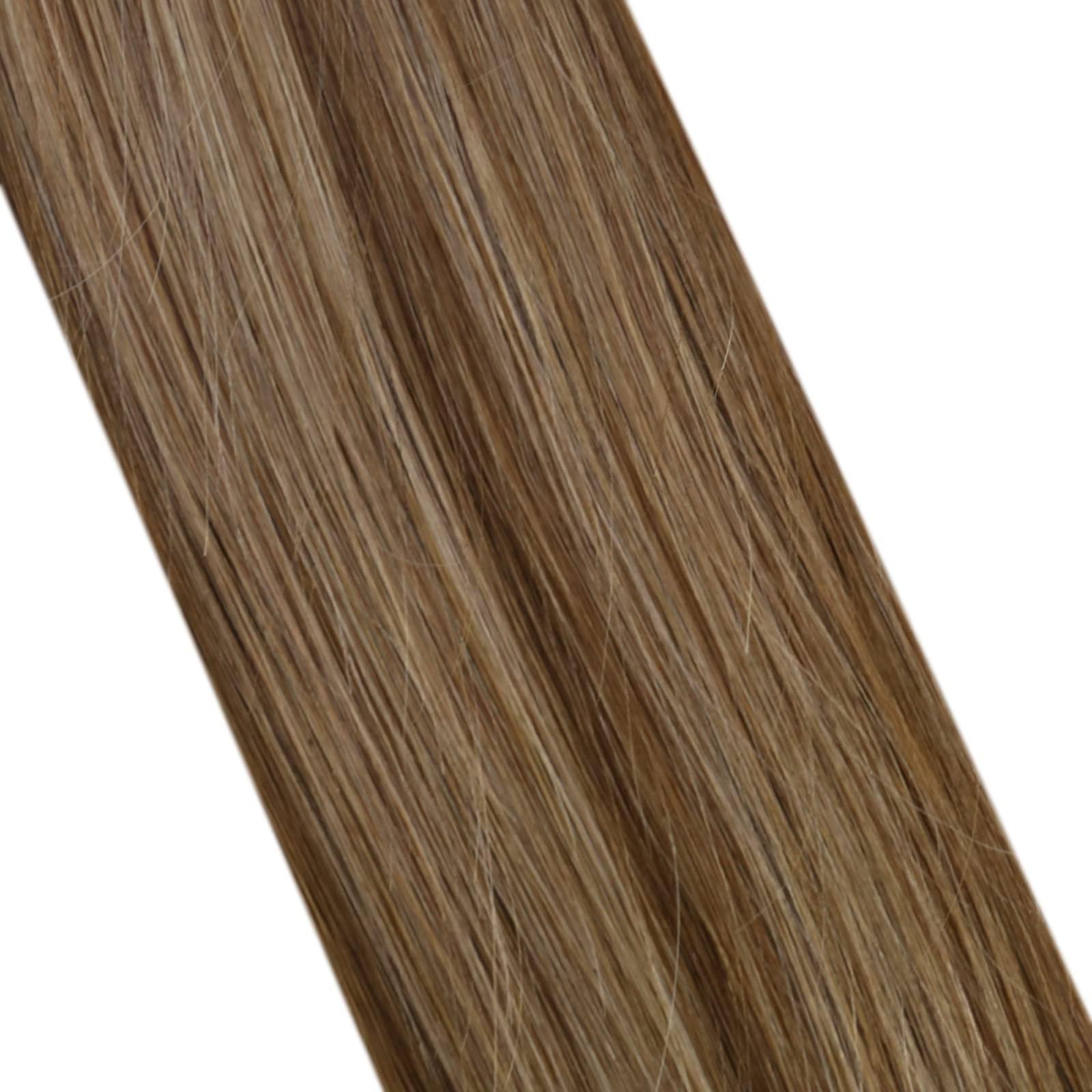 Full Shine Full Shine Utip Hair Extensions Human Hair Ombre Keratin Hair Extensions 14inch Brown Fusion Hair Extensions Balayage Dark Rooted Human Hair Extensions Pre Bonded Hair 40g/50s for Party