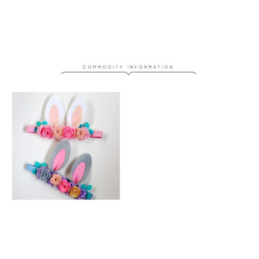 ABOOFAN ABOOFAN Easter Party Headband Baby Headband Easter Headband Kids Headbands Baby Bunny Ears Headband Rabbit Ear Headband Bunny Ears Hairband Hair Ties Kids Flowers Child Flower Headdress