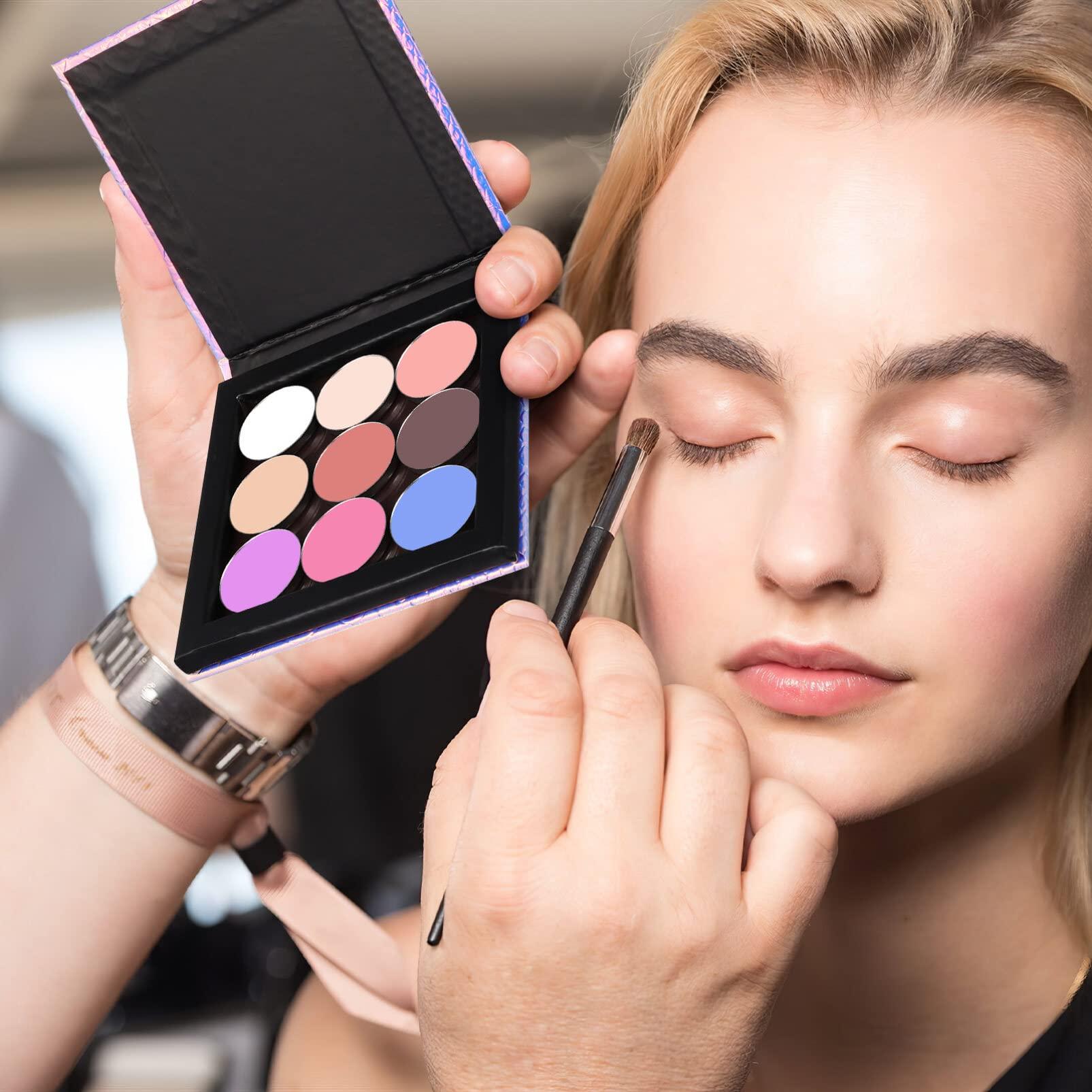 Beaupretty Beaupretty Empty Magnetic Palette Makeup Eyeshadow Palette with Round Metal Pans and Depotting Spatula Set for Eyeshadow Lipstick As Shown