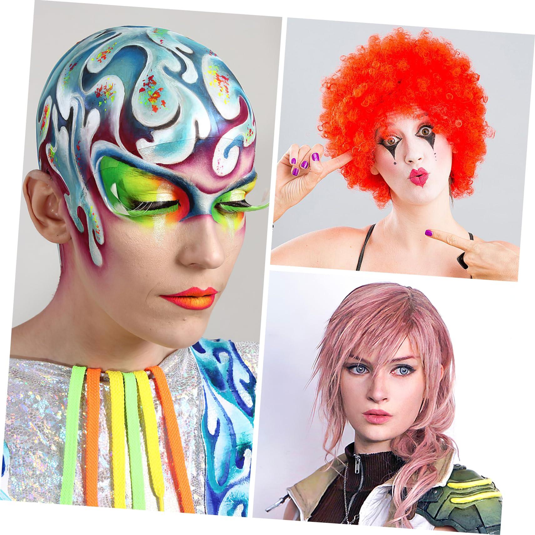 NOLITOY NOLITOY 3 Pcs Makeup Cap Halloween Bald Head Costume Bald Caps Makeup Wig Caps Cosplay Caps Wig Net Cap Costumes for Men Bald Wig Cap Scalp Headgear Man Emulsion