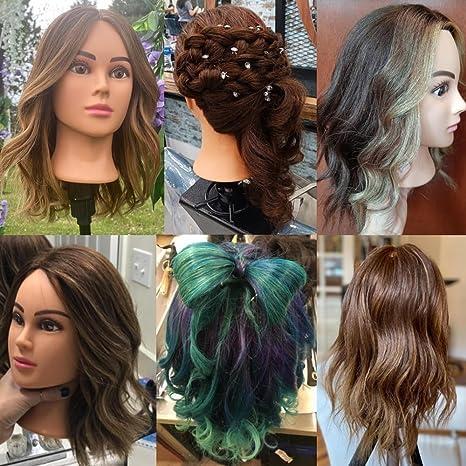 Generic 65cm 80% Human Hair Training Head Cosmetology Hairdressing Mannequin Manikin Doll Head with Adjustable Tripod Stand B