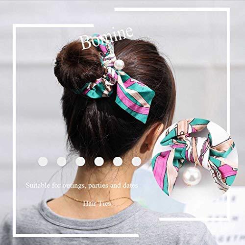 Bomine Bomine Chiffon Scrunchies Silk floral Hair Ties Ponytail Hair Scarfs for women and Girls 3PCS