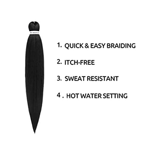 DIFUNEE DIFUNEE Pre-stretched Braiding Hair - 16 Inch 8 Packs Ombre Brown Short Braiding Hair For Twist or Box Braids, Yaki Texture Hot Water Setting Synthetic Braiding Hair Extensions (16 Inch, T30-8P)