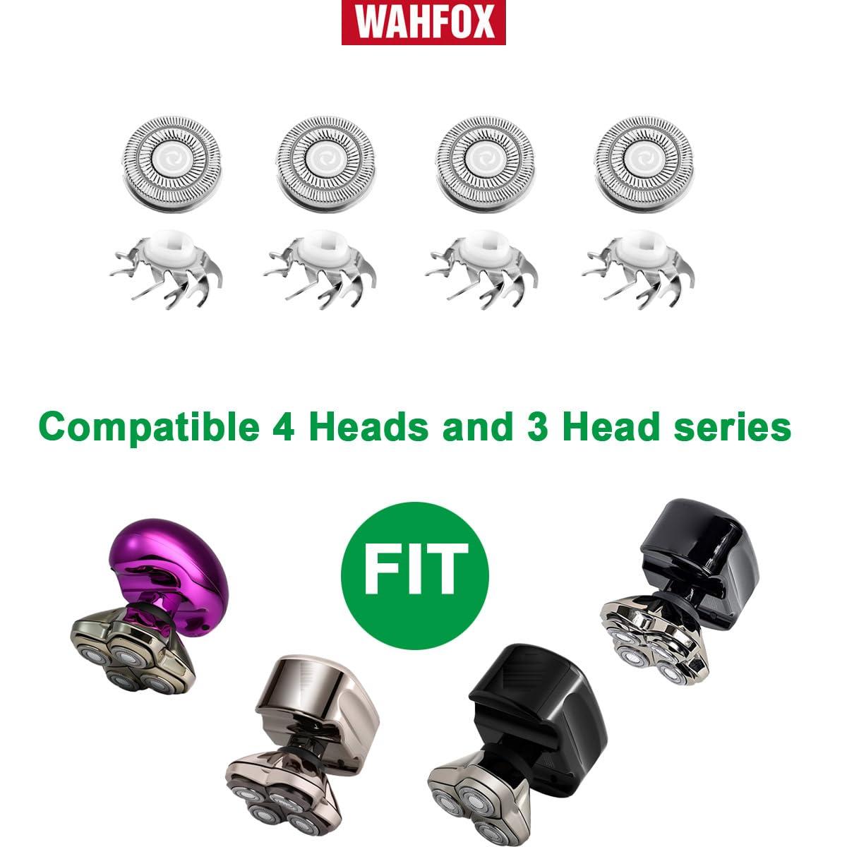 WAHFOX 4 pcs Shaver Replacement Blades for Skull Shaver Pitbull Replacement Blades for Carver Pitbull Gold PRO/Platinum PRO/Silver PRO Pitbull Gold Replacement Heads