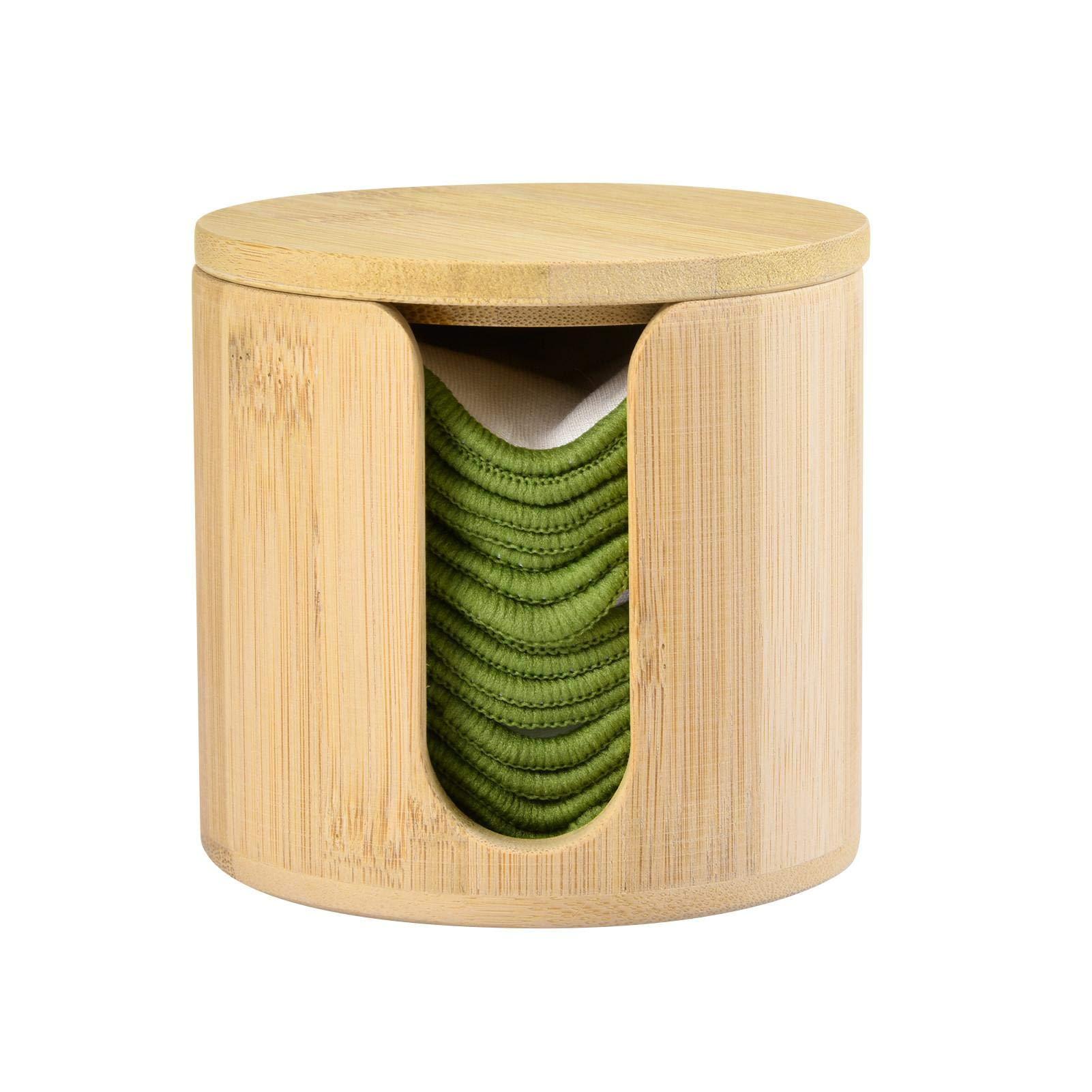 Longlasting Longlasting 16PCS Reusable Cotton Pads Makeup Remover Pads Bamboo Storage Box Cotton Facial Rounds Facial Pads with Storage Bag Eco Friendly Skin Care Gifts