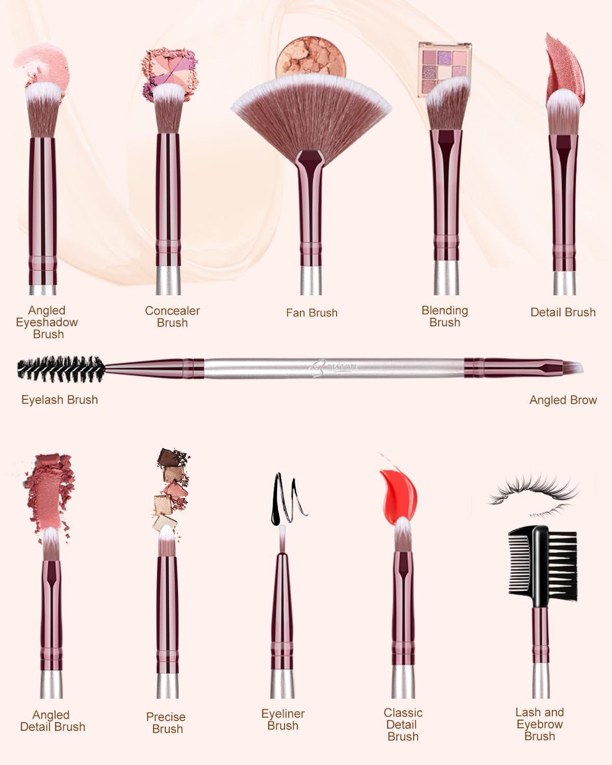 BESTOPE PRO Makeup Brushes Makeup Brush Set, BESTOPE PRO Makeup Brushes Kit, 16Pcs Professional Makeup Brush Set for Eye and Face, Foundation Powder Concealers Blush Eyeshadow Brush Make UP Brushes Kit Champagne