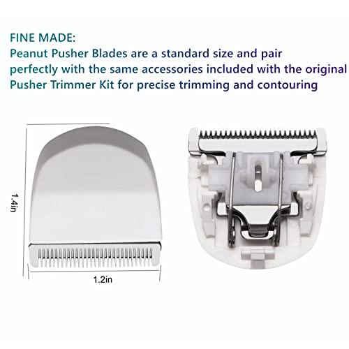 AIJALY 2 Pack Professional Peanut Clipper/Trimmer Snap On Replacement Blades #2068-300 - Compatible with Wahl Peanut Hair Clipper/Trimmer, White