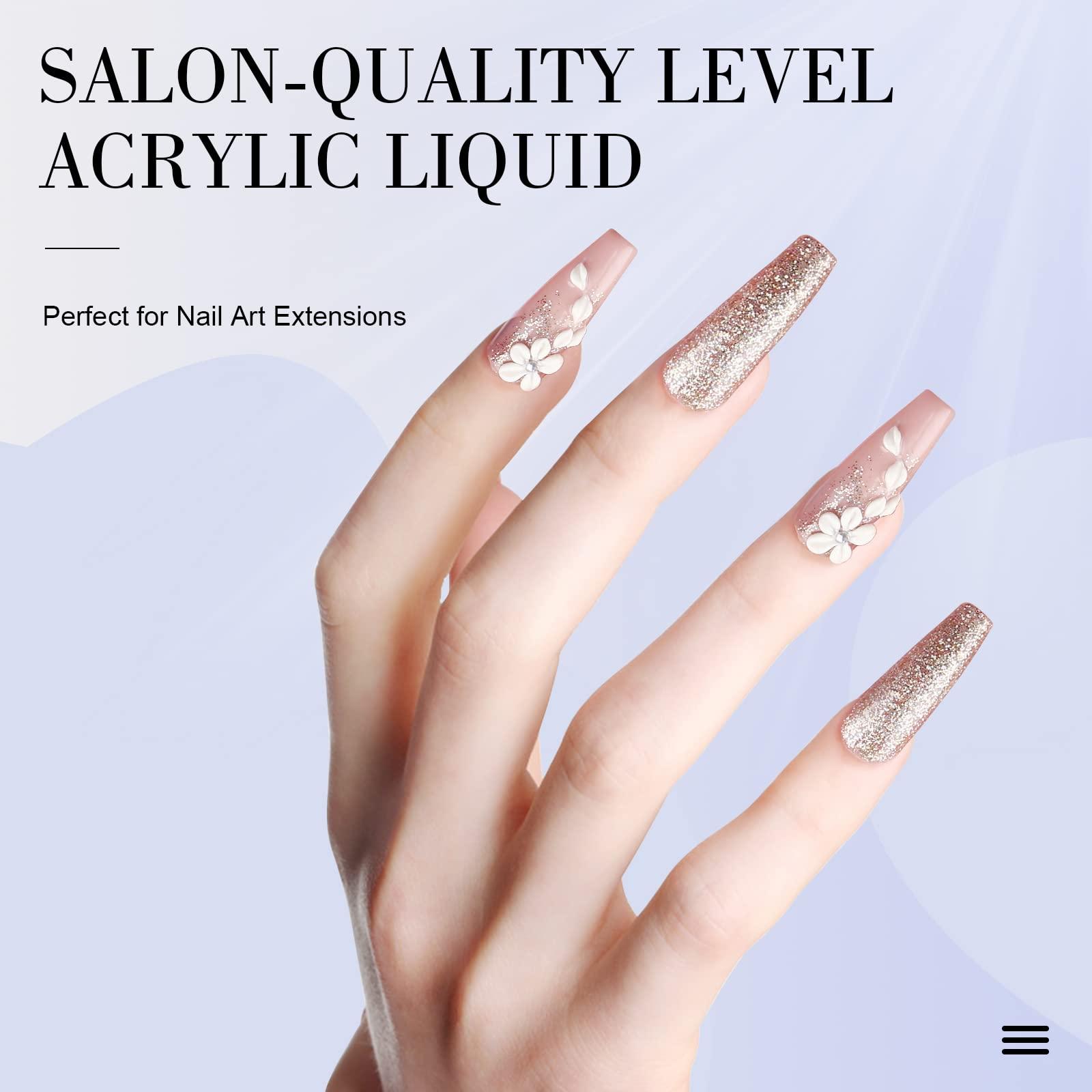 SAVILAND Saviland Monomer Acrylic Nail Liquid, 4 oz Acrylic Liquid for Acrylic Powder, Professional Non-Yellowing Acrylic Monomer for Nail Extension Salon Home DIY