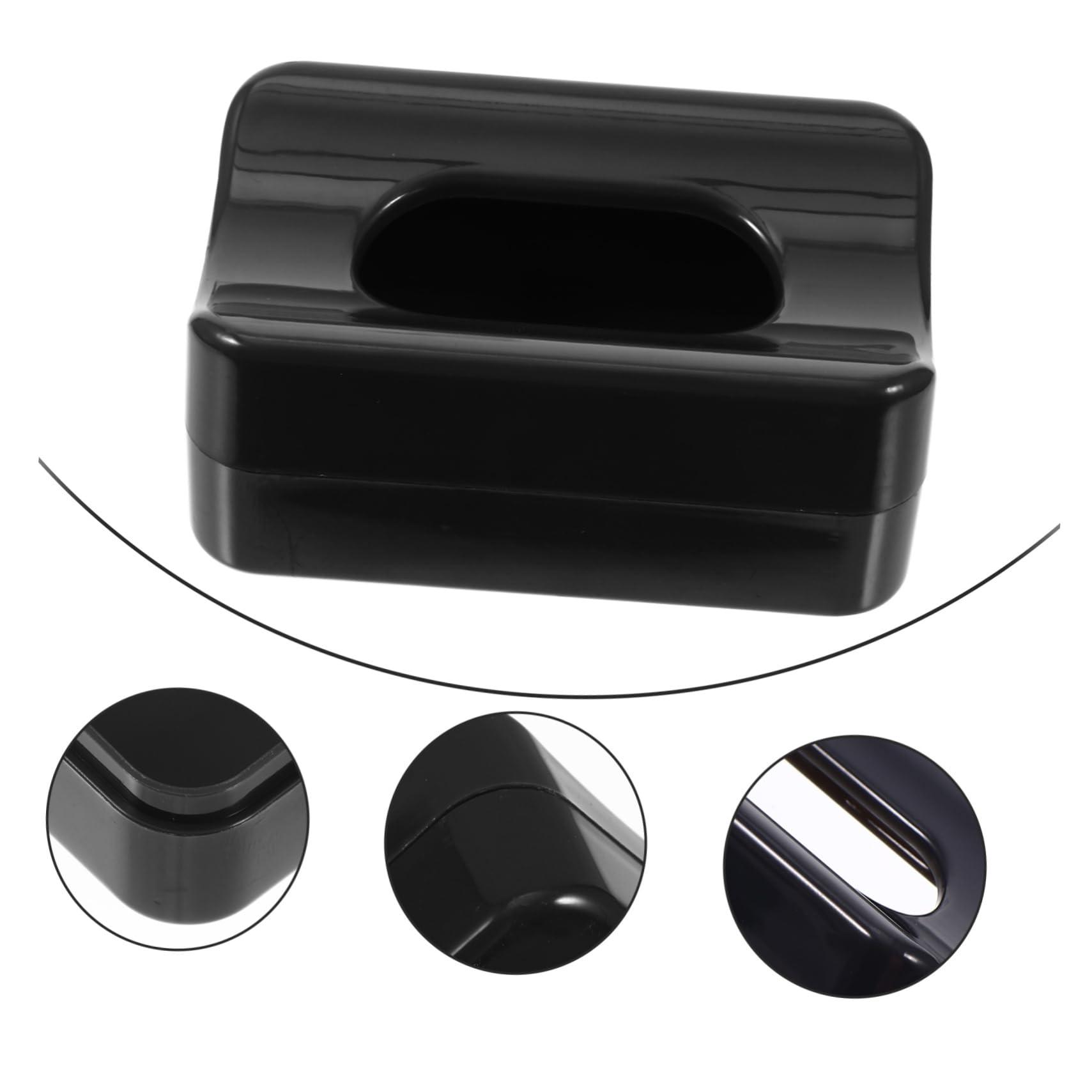 Housoutil Housoutil 3 Pcs Glitter Storage Box Black Trays Nail Glitter Case Black Serving Tray Nail Art Tool Nail Dip Case Dip Rhinestone Balm Tin Jar Containers Tubes Gloss Lids Plastic