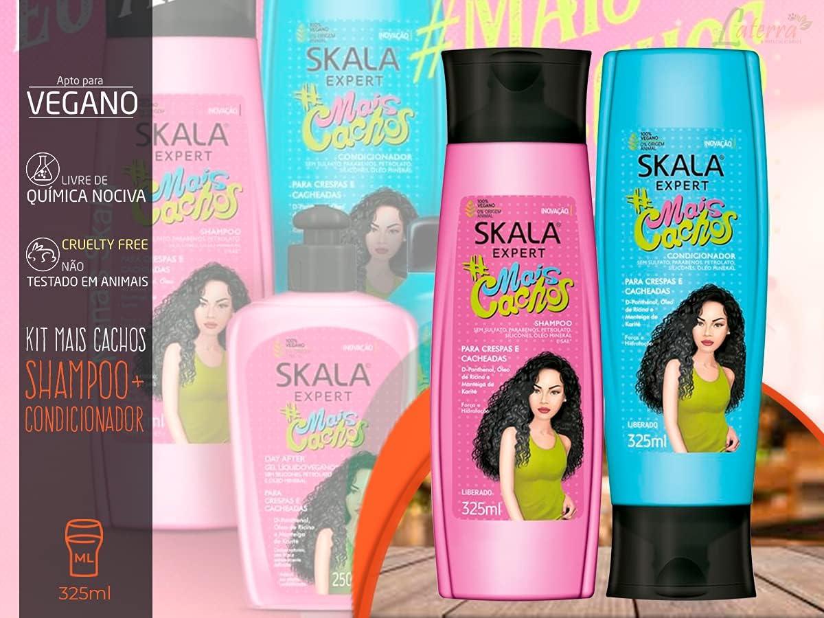 Relax Company Relax Company SKALA Expert Mais Cachos Brazilian Shampoo and Conditioner 325 Ml, brazilian hair product, curly hair products (Blue + Kit), as seen