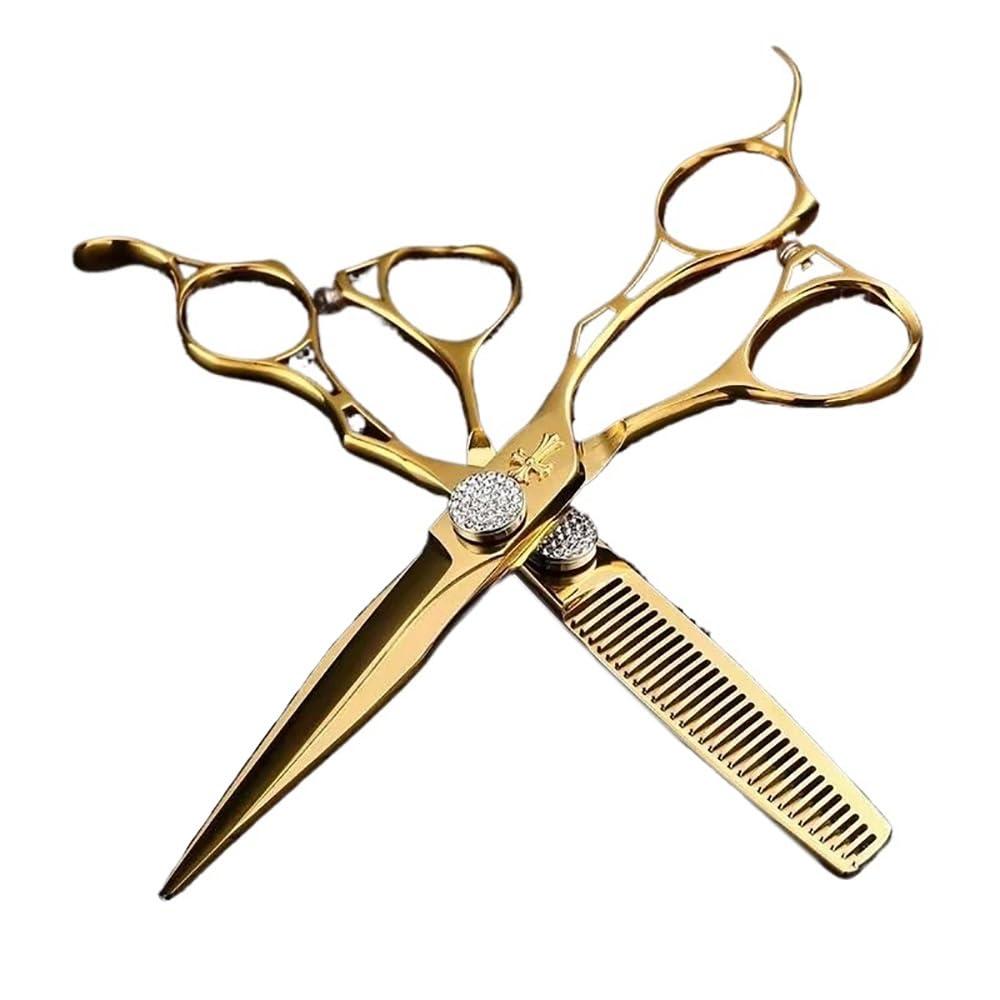 SKipdr Hair Cutting Scissors, Salon 6.0 Professional Hair Scissors Hairdressing Scissor Cutting Thinning Barber Shears Set