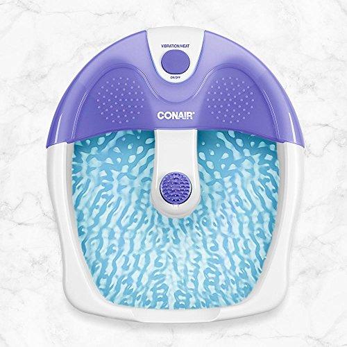 Conair Conair Soothing Pedicure Foot Spa Bath with Soothing Vibration Massage, Deep Basin Relaxing Foot Massager with Jets, Purple/White