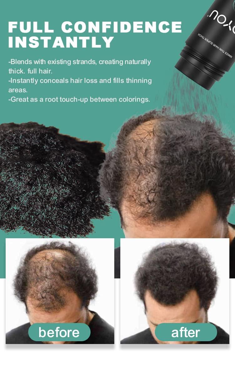 UOYOU GREY Hair Fibers for Thinning Hair 27.5g Bottle | Undetectable & Natural Keratin Hair Fibers Concealer for Hair Loss for Men and Women | Hair Building Fibres Powder [GREY]