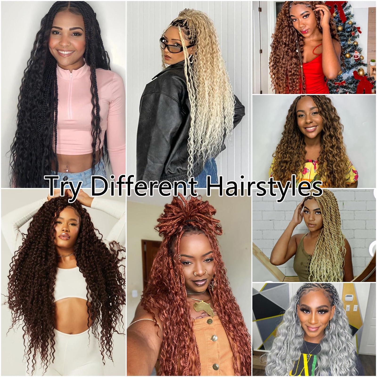 poetically 26 Inch Ocean Wave Crochet Hair 2Packs Browm Deep Wave Crochet Hair Curly Wavy Braiding Hair Synthetic Wet and Wavy Crochet Hair Ocean Wave Crochet Hair for Goddess Braids