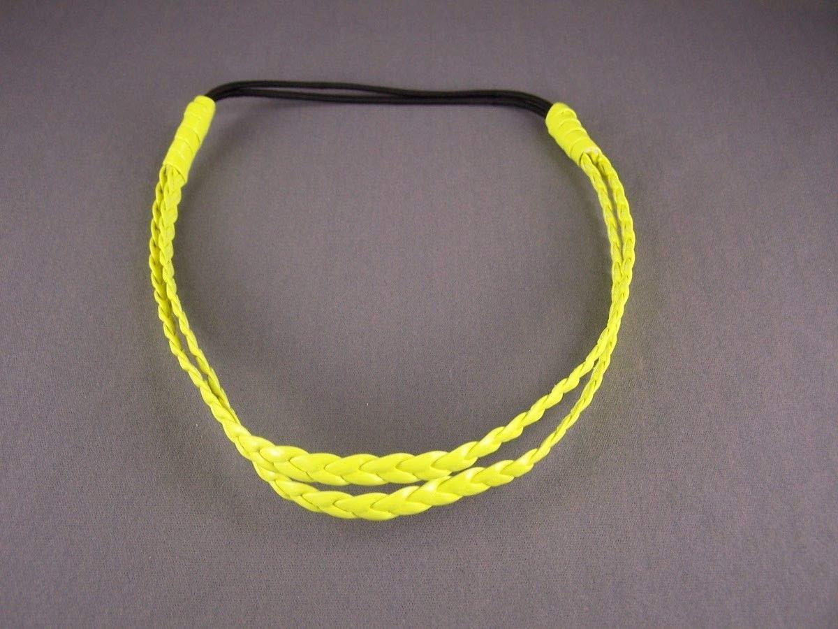 Wholesale Fashion HeadBand Yellow Thin Skinny Braid Double Headband Faux Leather Braided Stretch Elastic Headbands For Women