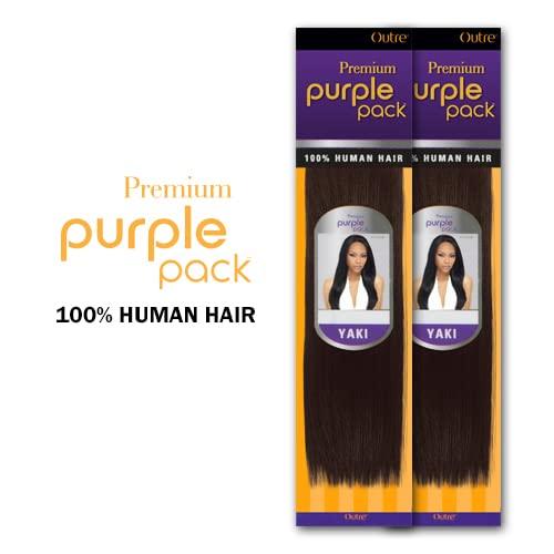 Purple Pack Outre Human Hair Weave Premium Purple Pack Yaki (10 Inch (Pack of 2), 4)