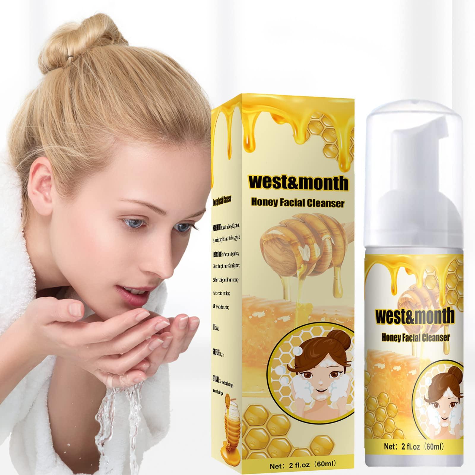 Xiahium Honey Facial Cleanser with Honey, Olive Oil And Vitamin-E, Moisturizing Hypoallergenic Soap-Free Mild Mousse Face Wash 60ml