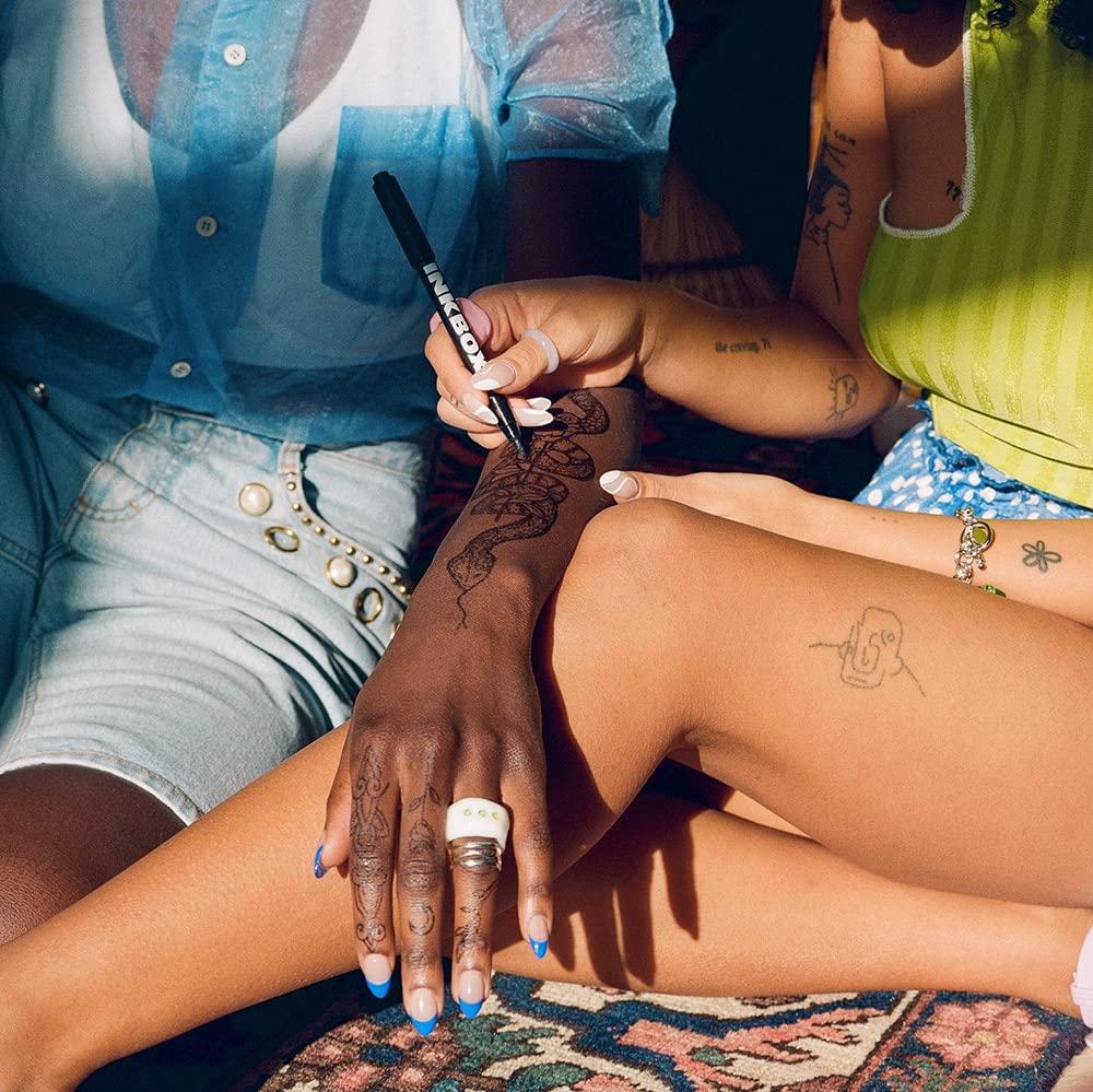 inkbox Inkbox Freehand Tattoo Marker Artist Kit - Includes 2 Markers, 1 Tracer, 1 Glove, Tracing Paper (50 Sheets) & Stencil Cream |Lasts Up to 10 Days, All Skin Tones, Water-Resistant, Cruelty-Free & Vegan