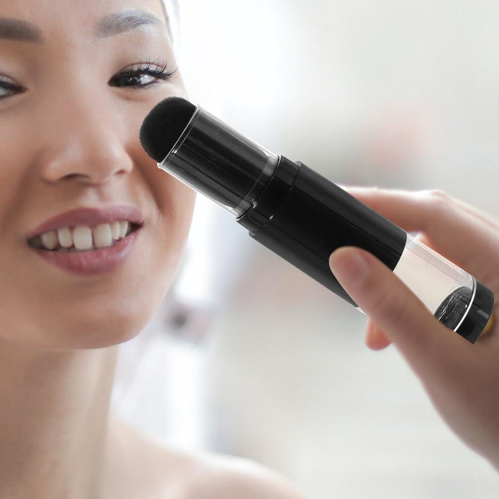 Beavorty Beavorty Retractable Makeup Brush 2pcs Brush Blush Brush Portable Powder Brushes Foundation Blending Brush with Refillable Bottle Jar for Powder Cosmetics A