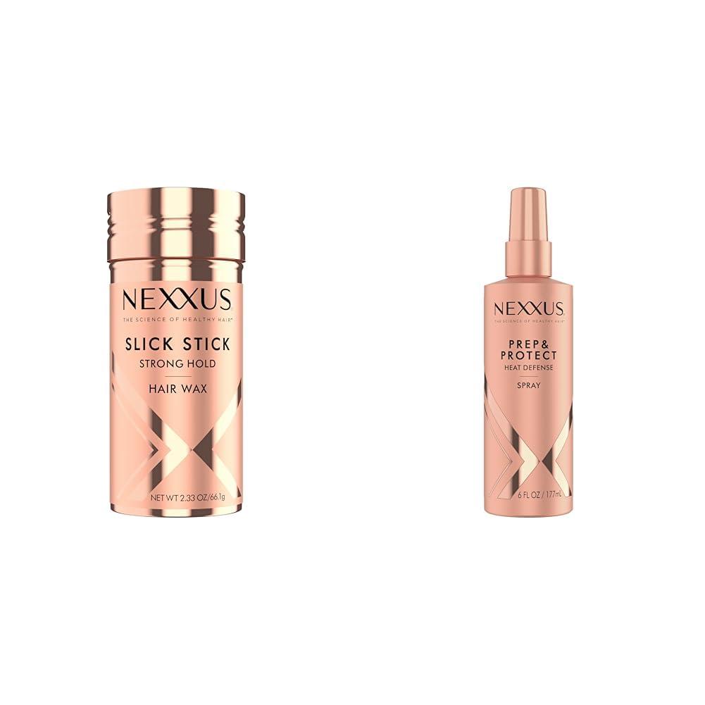 Nexxus Nexxus Strong Hold Hair Wax 2.33 oz & Thermal Shield Spray Prep & Protect 6 oz Bundle