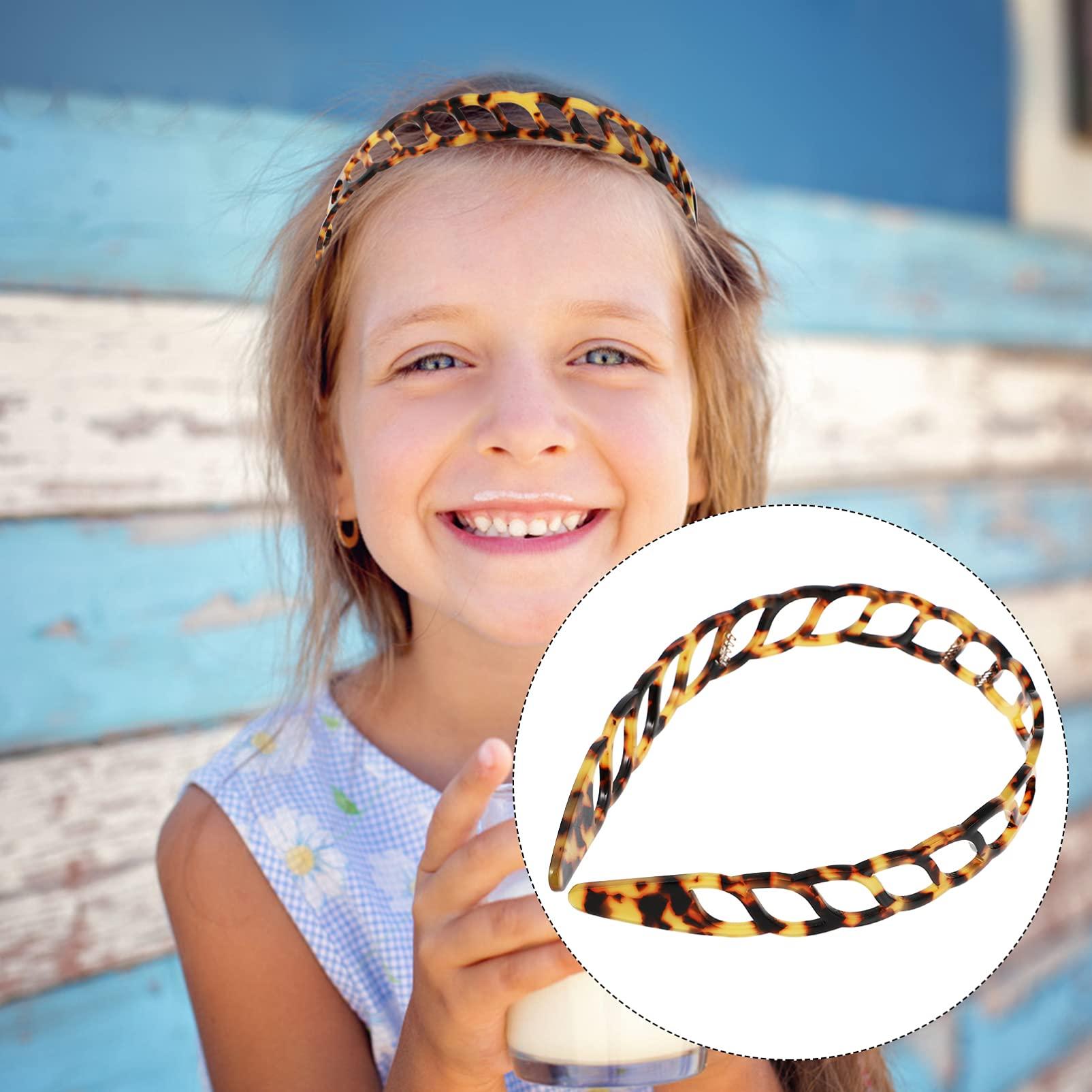 Lurrose Lurrose French Tortoise Shell Headband Celluloid Acetateh Hairband Non- slip Washing Face Hairband Hair Hoop Hair Accessorie for Women (Deep Tortoiseshell)