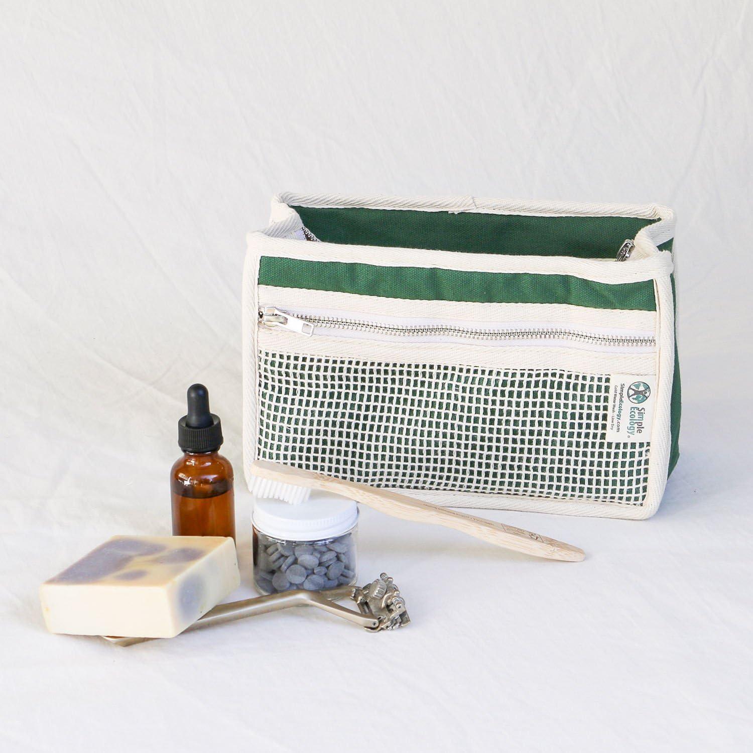Simple Ecology Simple Ecology Organic Cotton Canvas Padded Toiletry, Cosmetic, Travel Bag - Green