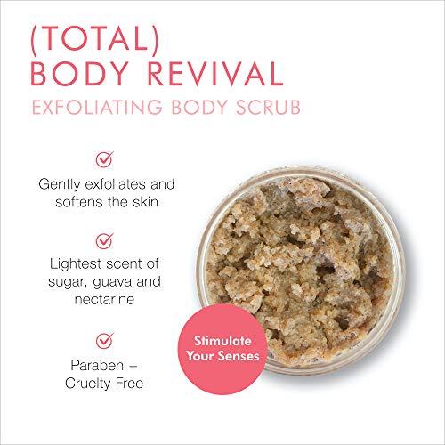 Beauty For Real Beauty For Real (Total) Body Revival - Exfoliating Coffee Body Scrub - Softens Skin - With Raw Sugar & Organic Coffee - Light Scent of Sugar, Guava & Nectarine - Made in the USA - 6.0 oz