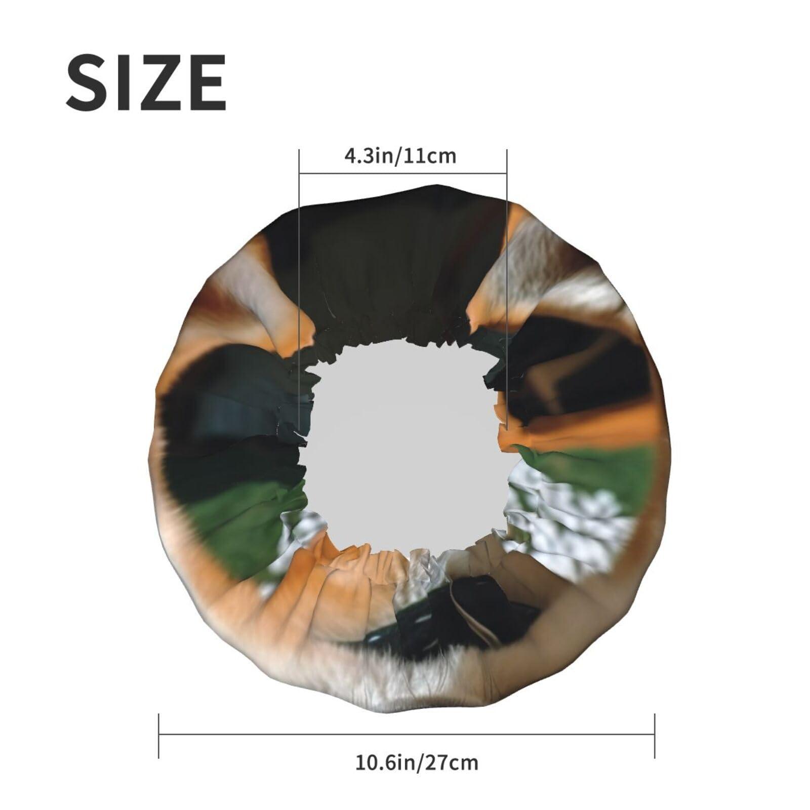 GFLFMXZW Shiba Inu Smile Tongue Out Shower Cap Reusable Double Layered Bath Cap Waterproof Hair Cap with Elastic Band Bathing Hat Spa Salon Shower Hat for Women Men