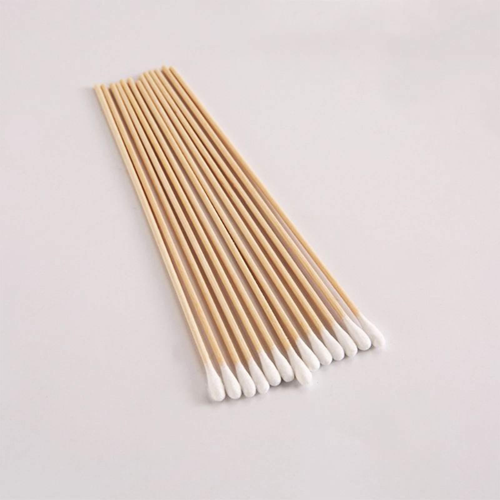 Hxyxbnhno 100/200Pcs 6 Inch Long Wooden Handle Cotton Swabs Single-Head Sterile Sticks Applicator For Wound Makeup