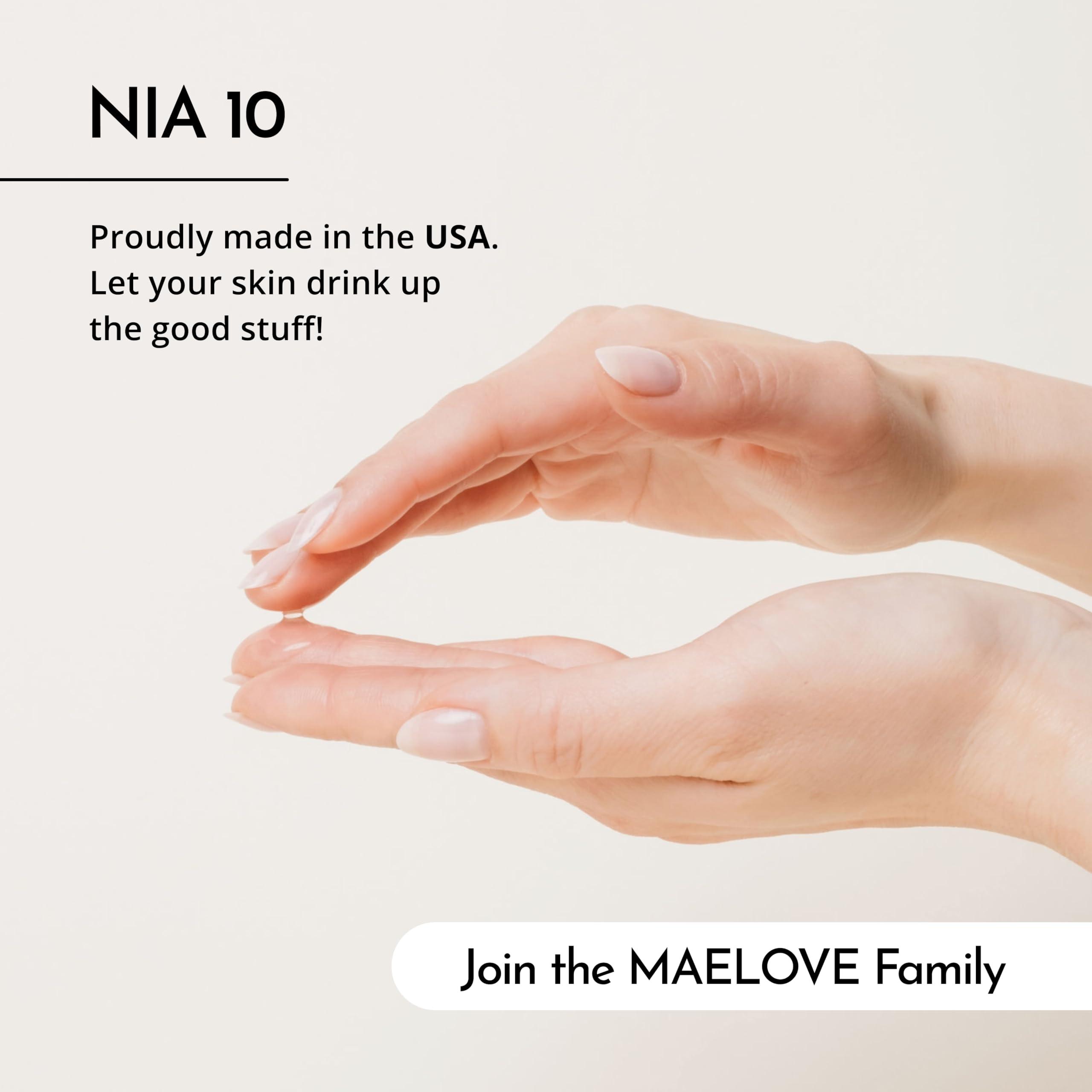 MAELOVE MAELOVE NIA 10 Niacinamide Serum, Calming Face Serum for Strengthening Skin Barrier, Hydration & Pore Refinement, Suitable for Sensitive, Dry, Acne-Prone Skin, Vegan, Cruelty-Free, USA Made
