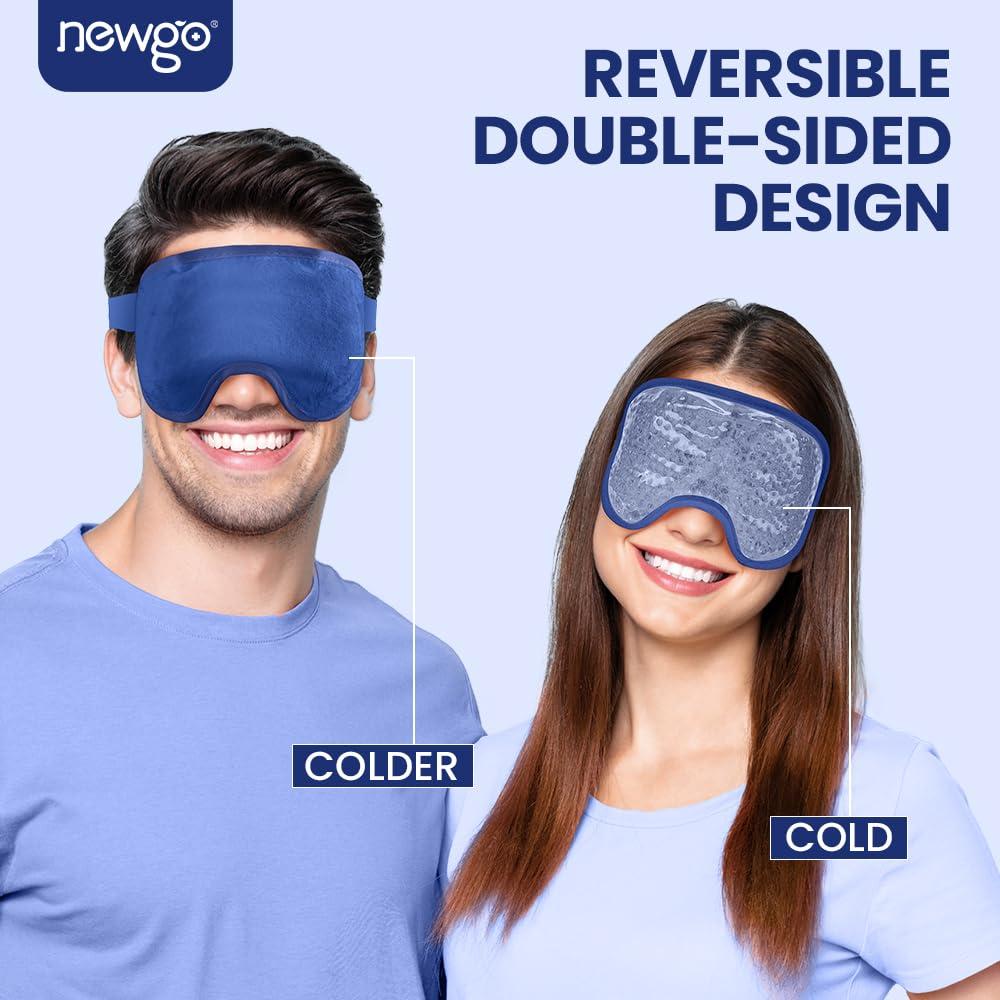 NEWGO NEWGO Cooling Eye Mask Cold Eye Mask for Dry Eyes, Gel Eye Mask Ice Eye Mask Frozen Reusable Eye Ice Pack Cold Eye Compress for Eye Surgery, Skin Care - Navy Blue