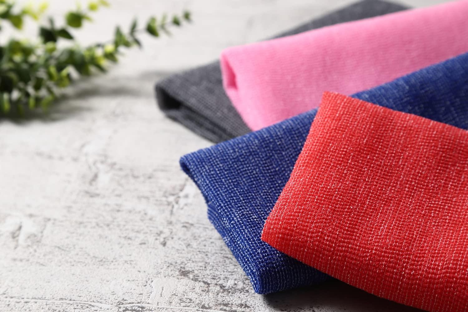 Terra Distribution Extra Rough, Exfoliating Washcloth [Made in Japan] Exfoliating Towel Special Texture Makes Fluffy Foam Lather, Back Scrubber, Dead Skin Cell Remover [Loofah for Women and Men] (2pcs Set(Red, Gray))