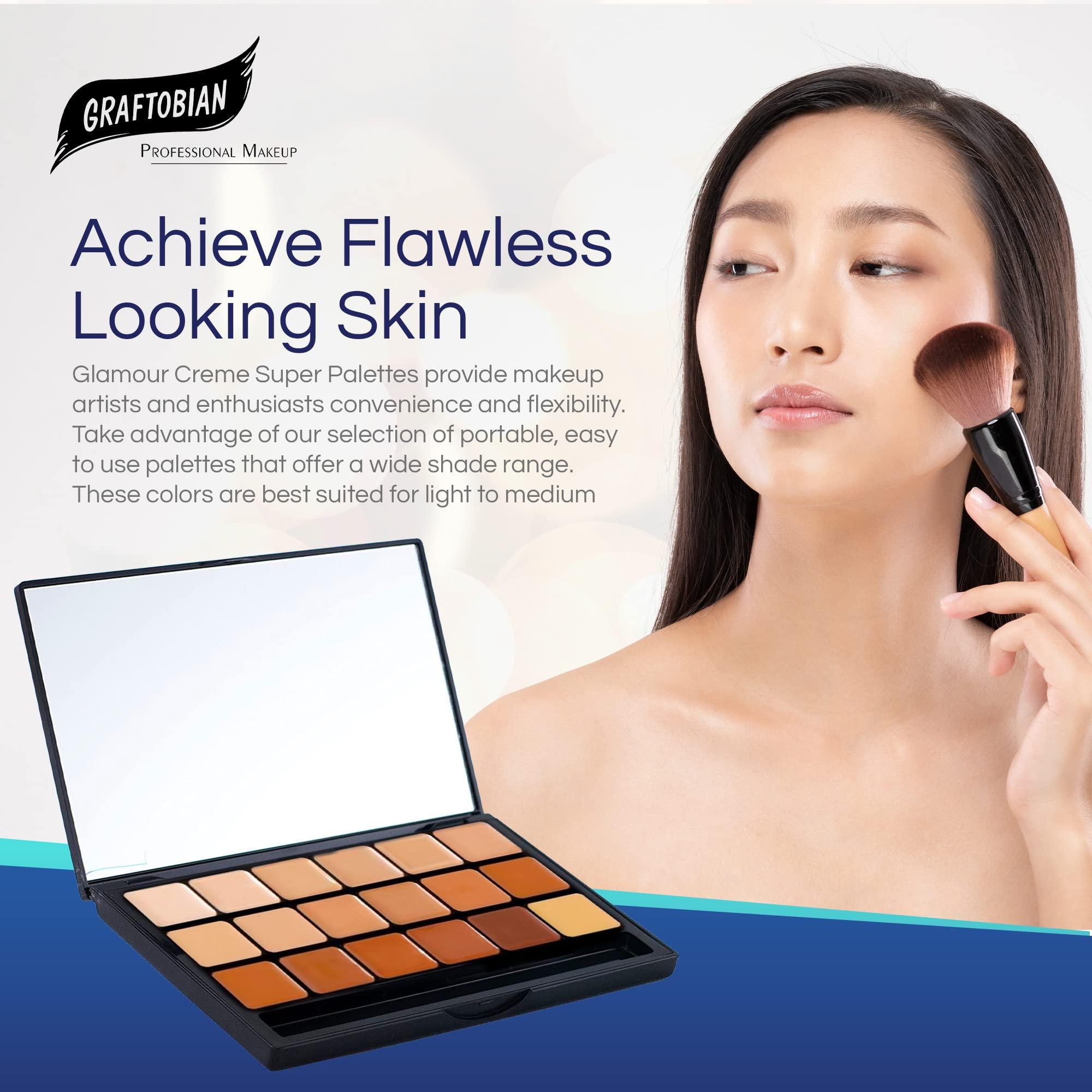 Graftobian Graftobian HD High-Definition Super Palette - Foundation Palette W/Makeup Sponge, Professional Face Cream Palette, Contour & Coverage Face Makeup, Artist Kit Addition, Warm