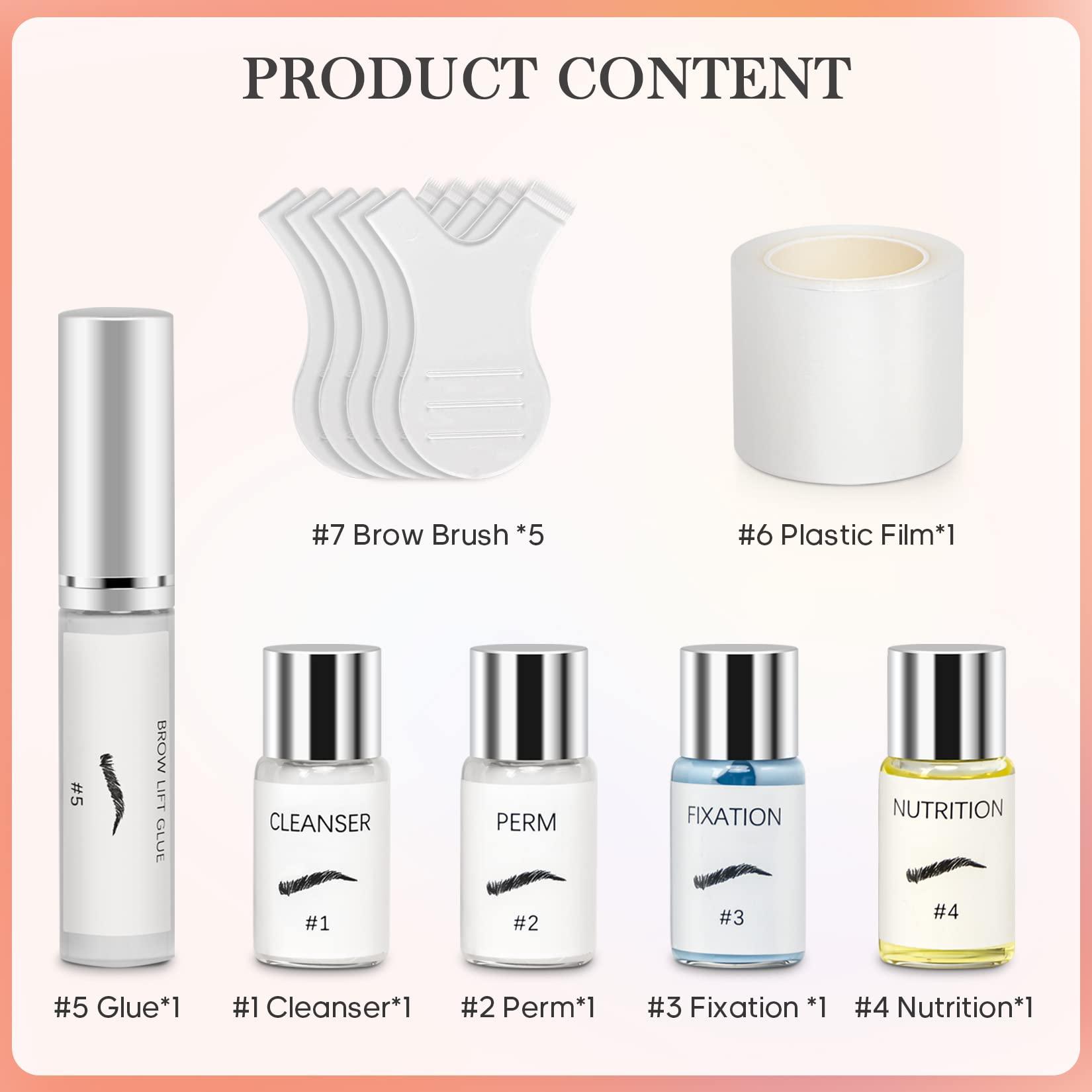 Buqikma Eyebrow Lamination Kit Buqikma Brow Lamination Kit Professional Brow Lift Kit Eyebrows Lift Styling Kit for DIY and Salon Suitable for Fuller and Messy Eyebrows(with plastic film)