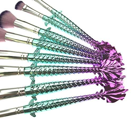 DUOER HOME-Makeup Brush Sets Makeup Brush Sets 7 Mermaid Makeup Brush Gradient Fishtail Makeup Brush Makeup Brush Mermaid Makeup Kit Portable Beauty Brush Makeup Brush (Color : Multi-Colored)