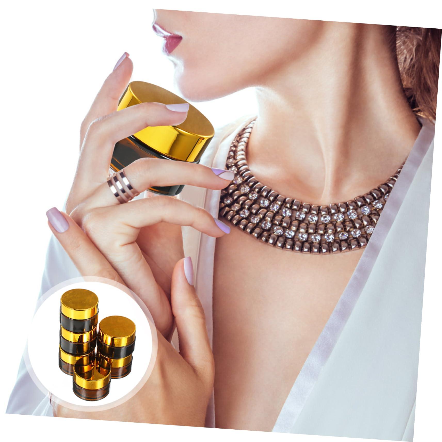 Hemoton Hemoton Cosmetic Packaging Bottles 6pcs Set Cream Bottle Brown Glass Storage Holder Subpackaging Leakproof Design