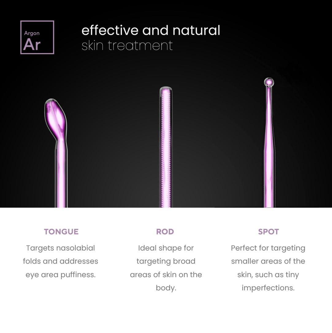Pure Daily Care NuDerma Professional Skin Therapy Wand - Portable Skin Therapy Machine with 6 Neon & Argon Wands Boost Your Skin Clear Firm & Tighten