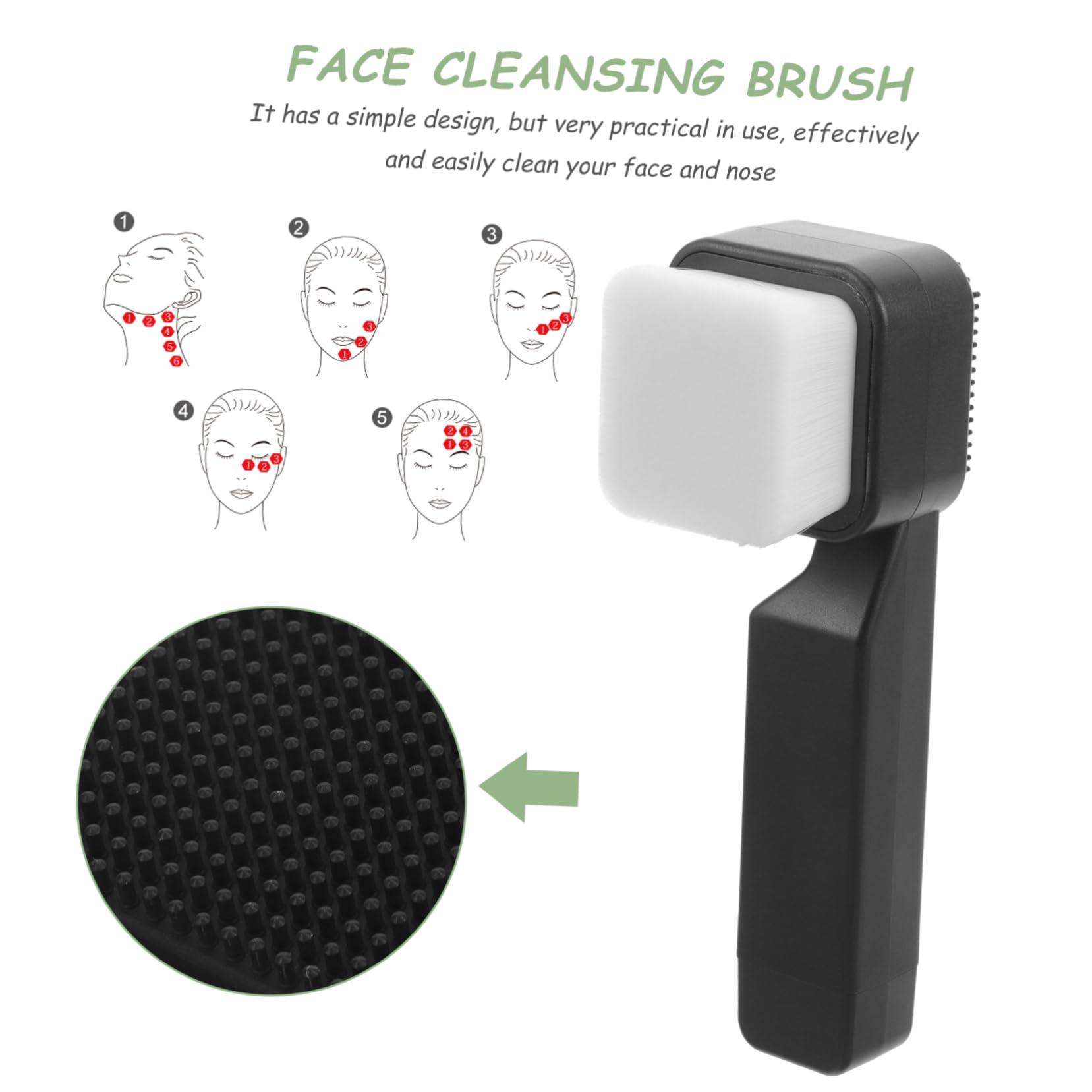 HAPINARY HAPINARY Handheld Facial Wash Brush Double Sided Silicone Scrubber for Men's Facial Care