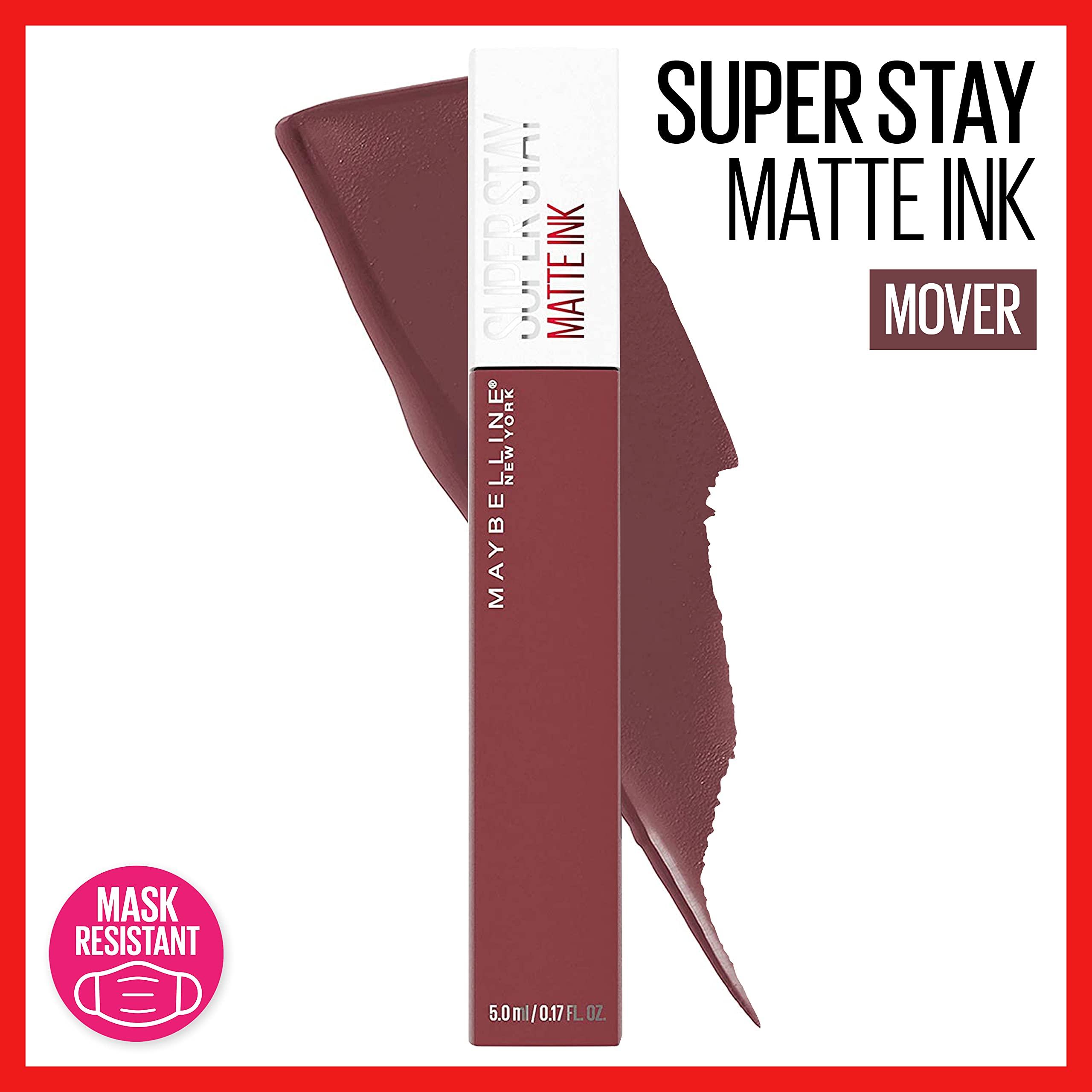 MAYBELLINE MAYBELLINE Super Stay Matte Ink Liquid Lipstick Makeup Long Lasting High Impact Color Up to 16H Wear Self-Starter Light Red and Mover Brown