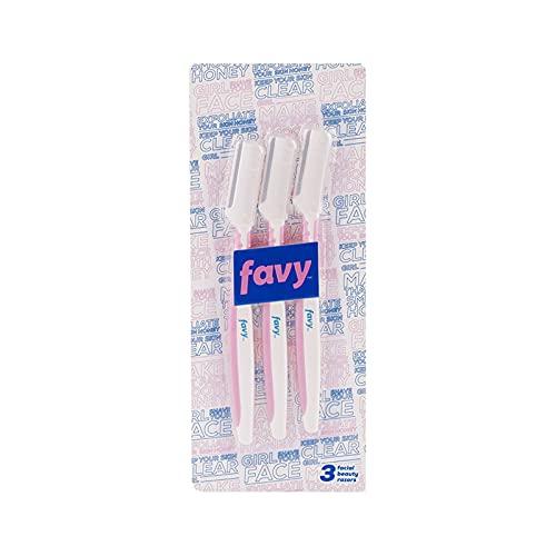 Favy FAVY Facial Beauty Dermaplane Razor – 3 PACK, Multipurpose Skin Exfoliator and Eyebrow Trimmer, Smooth Clear Skin, Flawless Makeup Application, Peach Fuzz Remover, Men and Women Dermaplaning Tool
