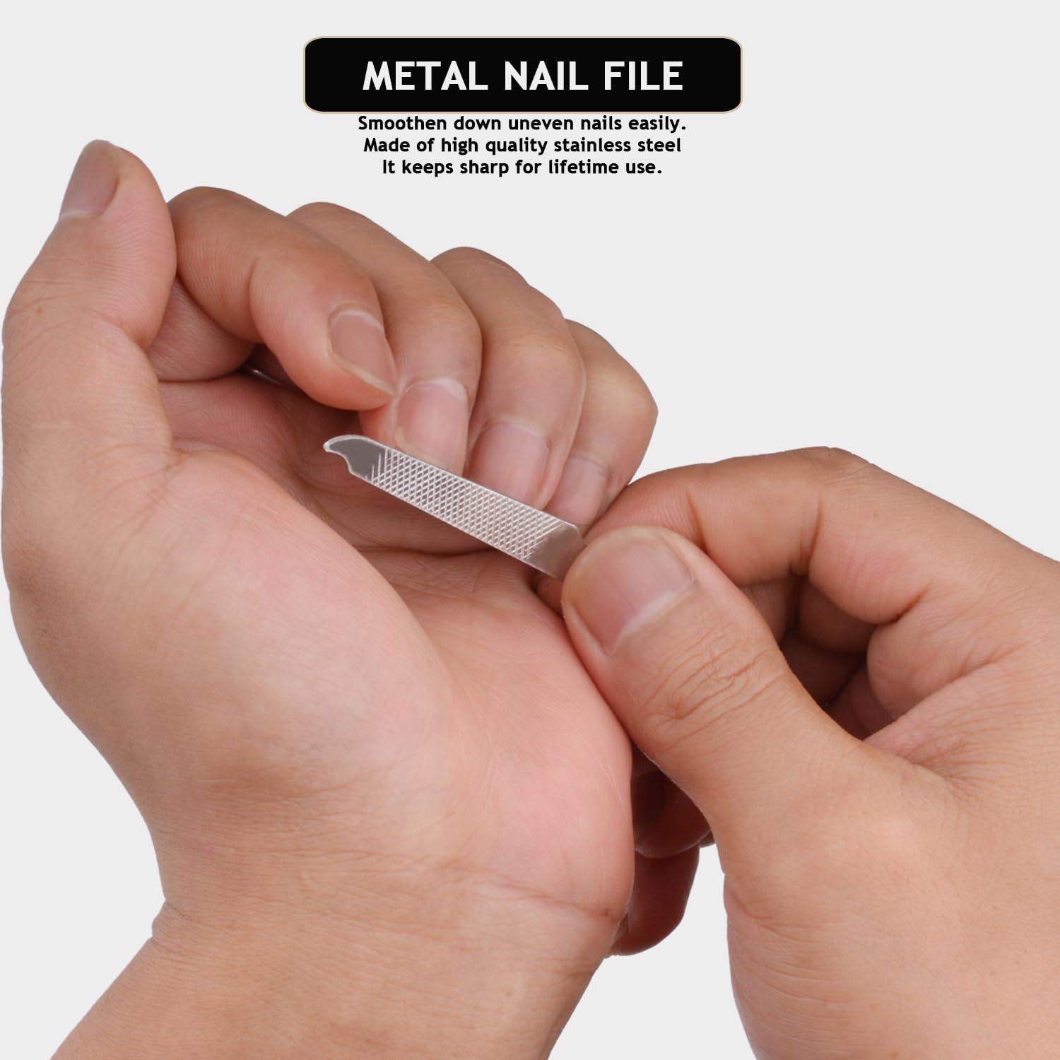 HANTEKAS HANTEKAS Travel Manicure Set Professional Nail Clipper Kit-5 Pieces Stainless Steel Manicure Kit, Women Men Grooming kit With Nail Care Tools Beauty Scissors Tweezers (Silver Green)