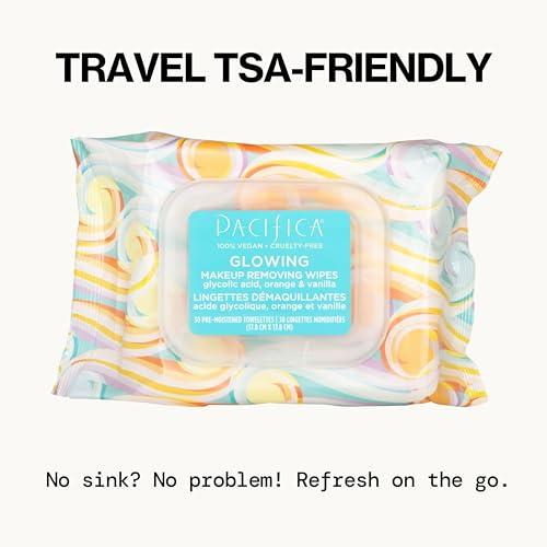 Pacifica Pacifica Makeup Remover Face Wipes - Disposable Daily Face Cleansing Towelettes Wipes -Biodegradable & Eco-Friendly - Organic- Clean Beauty Vegan & Cruelty-Free Dermatologist Tested 10 Count