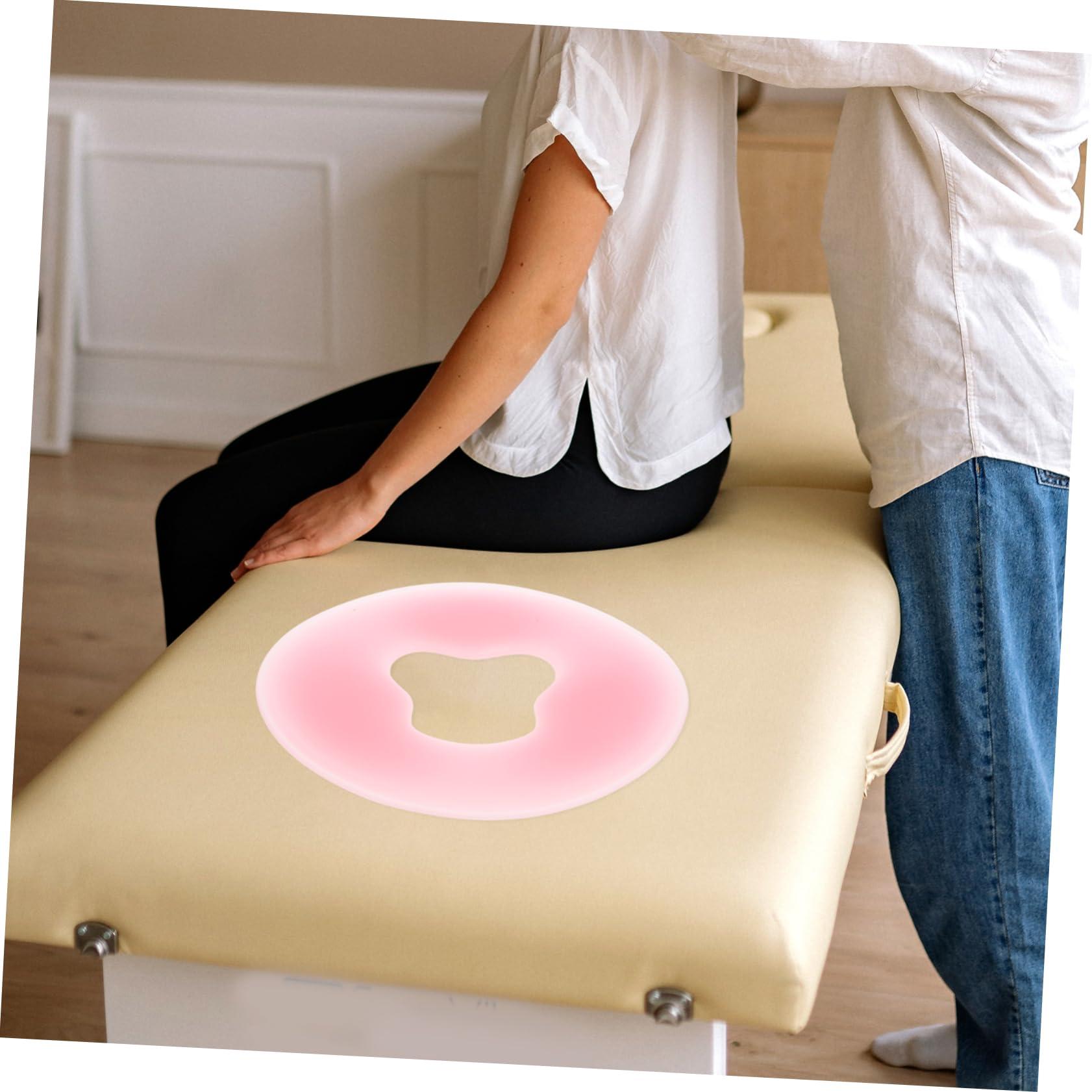 Angoily Angoily Beauty Salon Silicone Pillow Pillows Sleeper Massage Facial Cradle Covers And Neck Massage Face Low Profile Pillow Wrinkle Foldable Massage Bed Headrest Massager Natural Latex Pink