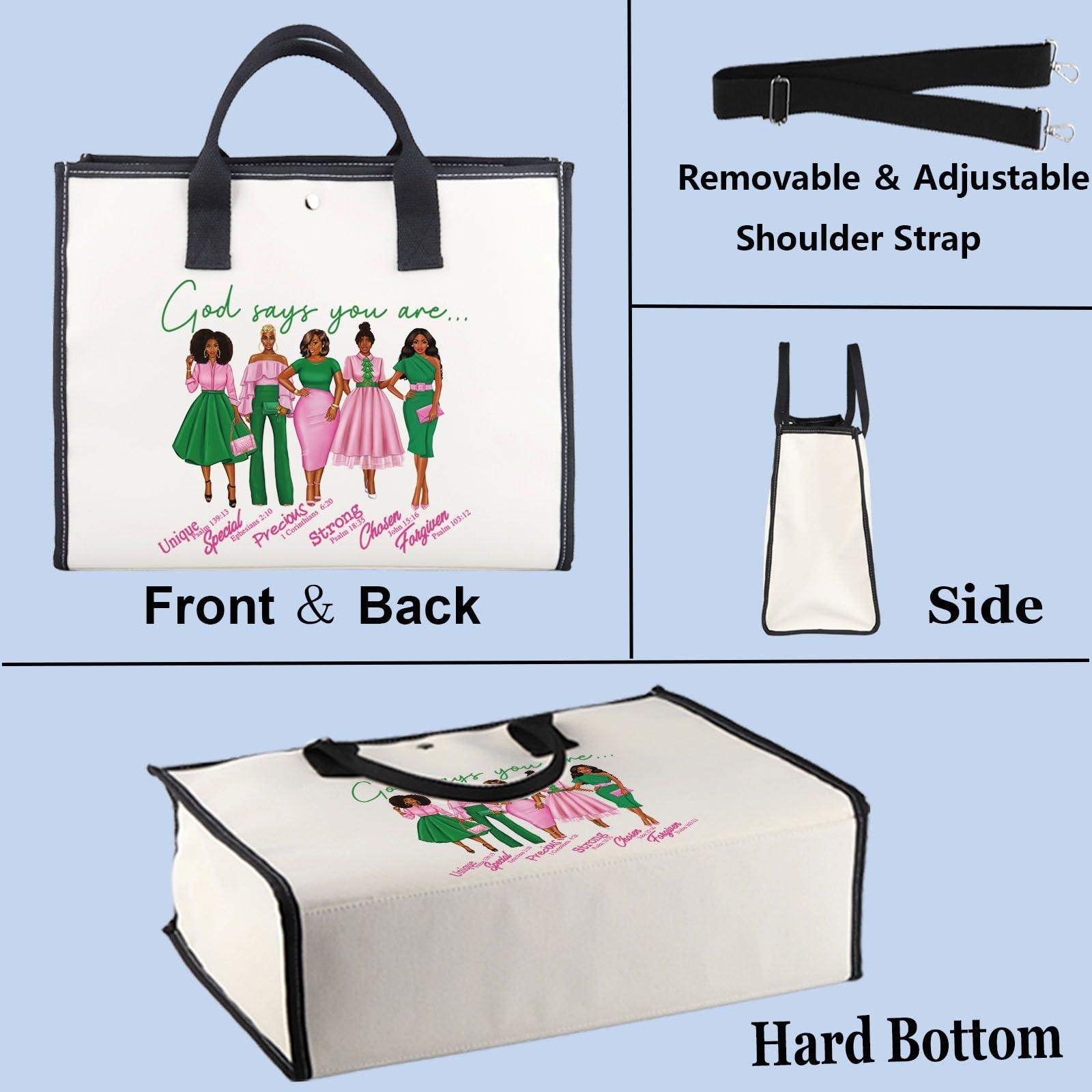 WZMPA WZMPA Sorority Sisters Cosmetic Makeup Bag Pink and Green Gift God Says You Are Sorority Makeup Zipper Pouch Bag Greek Sorority Paraphernalia (God Says AK -TB)