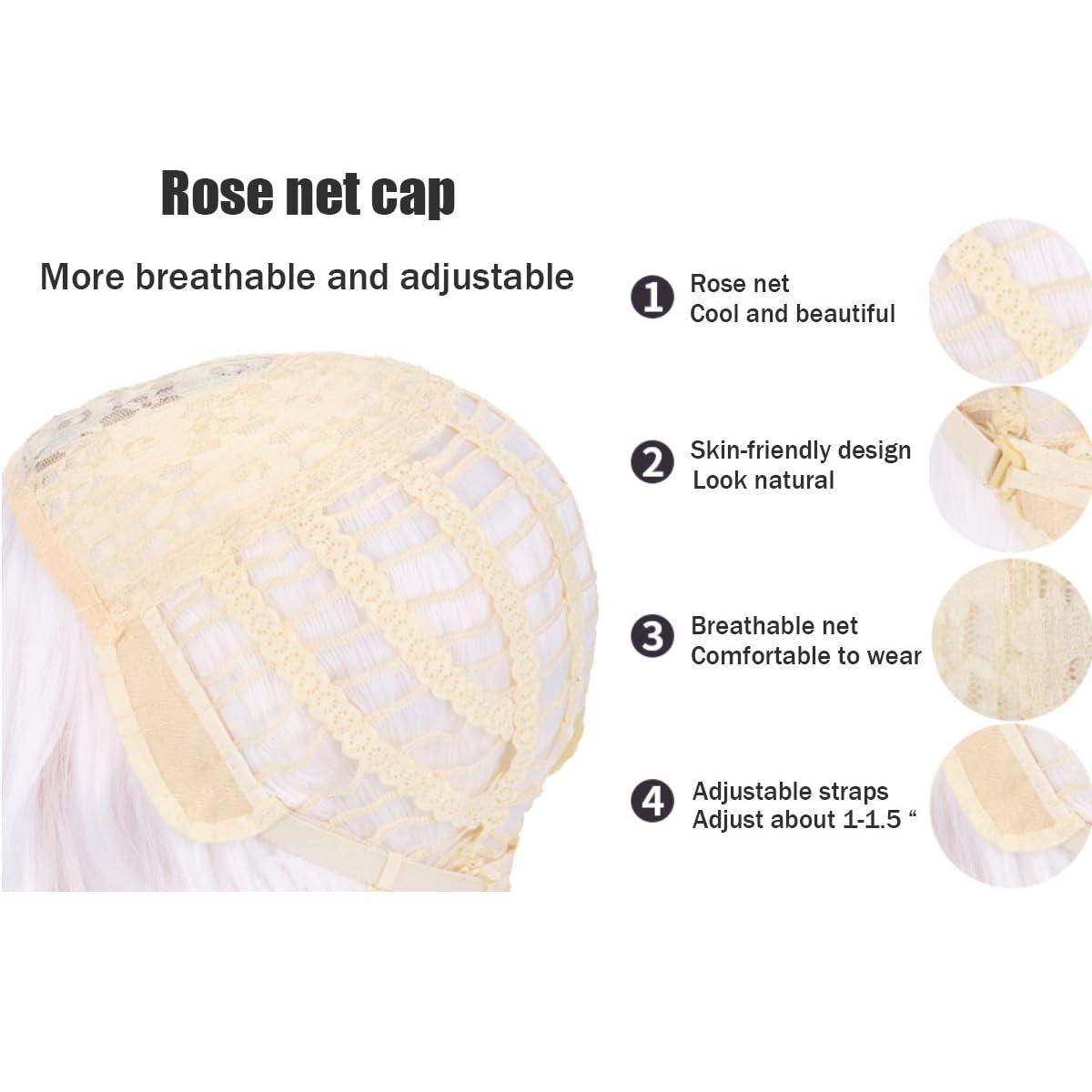 Edivd Edivd Pink Wig for Kids Girls Short Pink Wig with Bangs for Cosplay Heat Resistant Synthetic Wig with Wig Cap